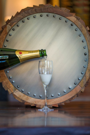 Pouring a glass of Scharffenberger Cellars wine