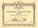 Label for Albert Pic Chablis Grand Cru Valmur 