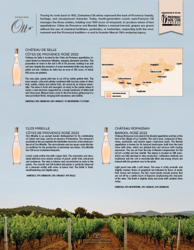 Sell Sheet for {materiallist:brand_name} Château de Selle Côtes de Provence Rosé 2022
