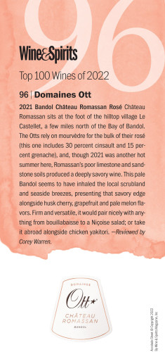 Shelf Talker for {materiallist:brand_name} Château Romassan Bandol Rosé 2021