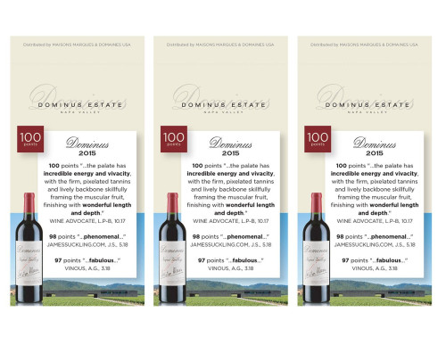 Shelf Talker for {materiallist:brand_name} Dominus 2015