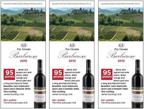 Shelf Talker for {materiallist:brand_name} Barbaresco DOCG 2015
