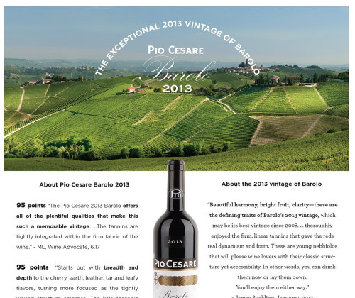 Sell Sheet for {materiallist:brand_name} Barolo DOCG 2013
