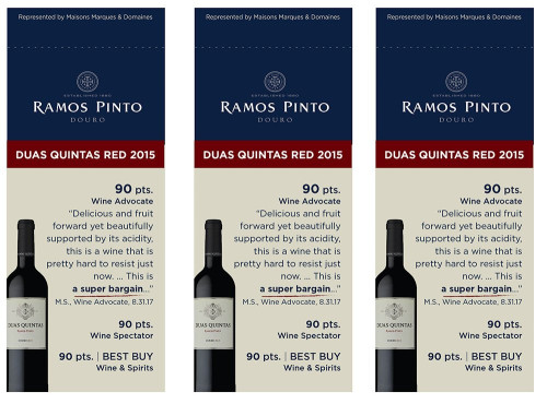 Shelf Talker for {materiallist:brand_name} Duas Quintas Reserva Red 2015