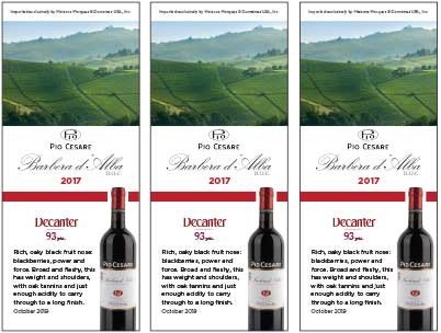 Shelf Talker for {materiallist:brand_name} Barbera d’Alba DOC 2017