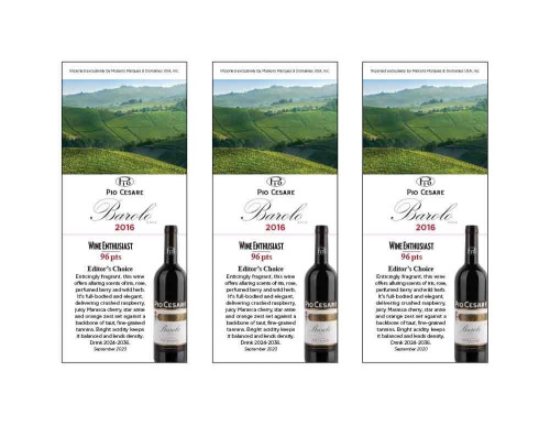 Shelf Talker for {materiallist:brand_name} Barolo DOCG 2016