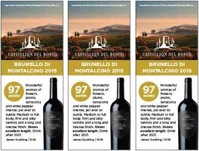 Shelf Talker for {materiallist:brand_name} Brunello di Montalcino 2015