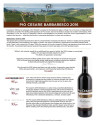 Sell Sheet for Pio Cesare Barbaresco DOCG 2016